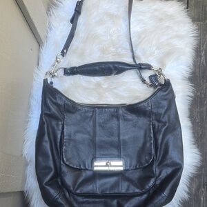 COACH Kristen Large Soft Black Leather Hobo Shoulder Bag L1026-16787 Crossbody